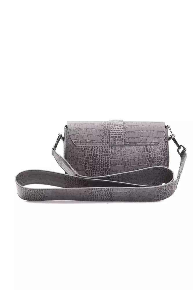 Pompei Donatella Gray Leather Women Crossbody Women's Bag