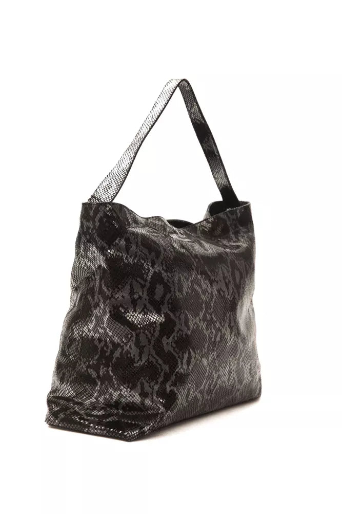 Pompei Donatella Gray Leather Women Shoulder Women's Bag