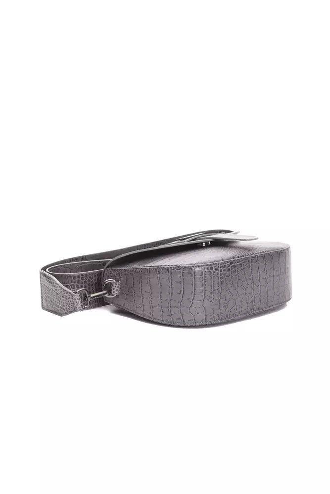Pompei Donatella Gray Leather Women Crossbody Women's Bag