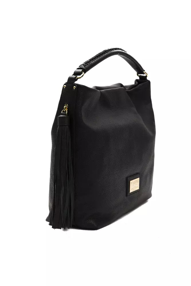 Pompei Donatella Black Leather Women Shoulder Women's Bag