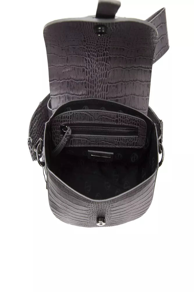 Pompei Donatella Gray Leather Women Crossbody Women's Bag