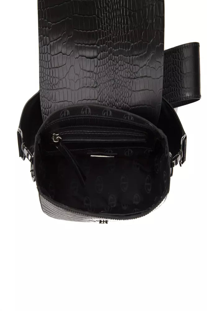 Pompei Donatella Black Leather Women Women's Crossbody
