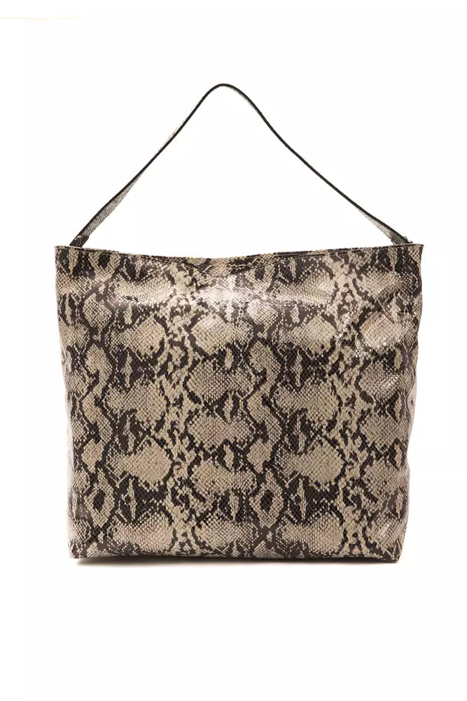 Pompei Donatella Gray Leather Women Shoulder Women's Bag