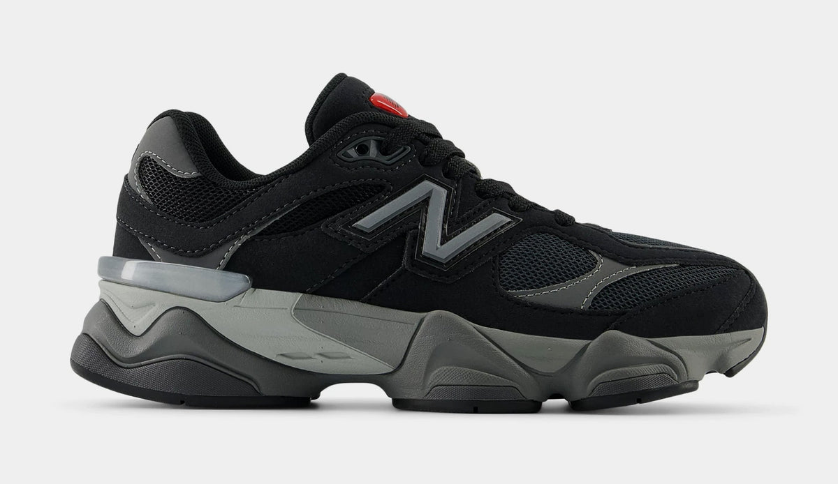 Exclusive 9060 Grade School Lifestyle Shoes (Black/Grey) — 3.5Y — Front View