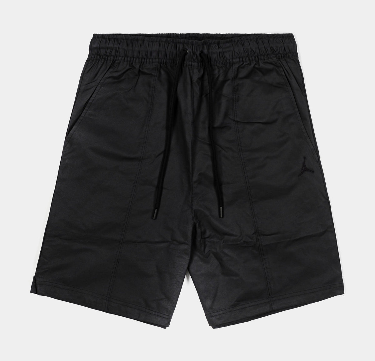 Exclusive Essentials Woven Mens Shorts (Black) — S — Front View