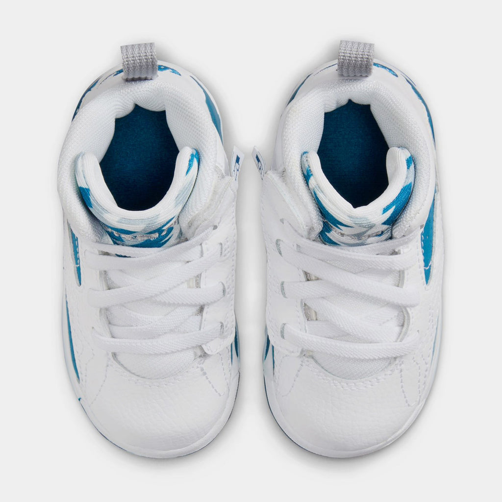 Exclusive Jumpman MVP Infant Toddler Basketball Shoes (White/Industrial Blue/Wolf Grey) — 2C — Side View
