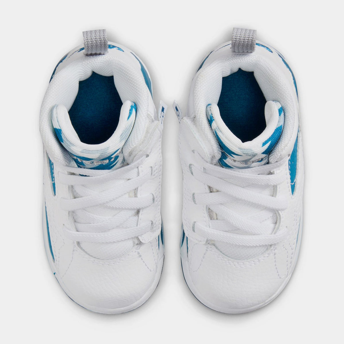 Exclusive Jumpman MVP Infant Toddler Basketball Shoes (White/Industrial Blue/Wolf Grey) — 2C — Side View