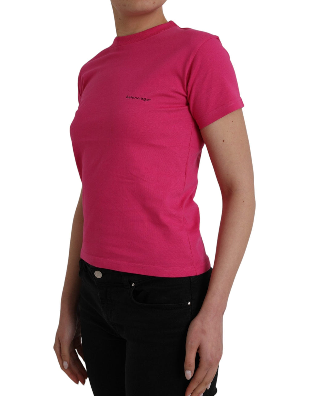 Balenciaga Pink Cotton Crew Neck Short Sleeves Tee  T-shirt (Pre-Owned)