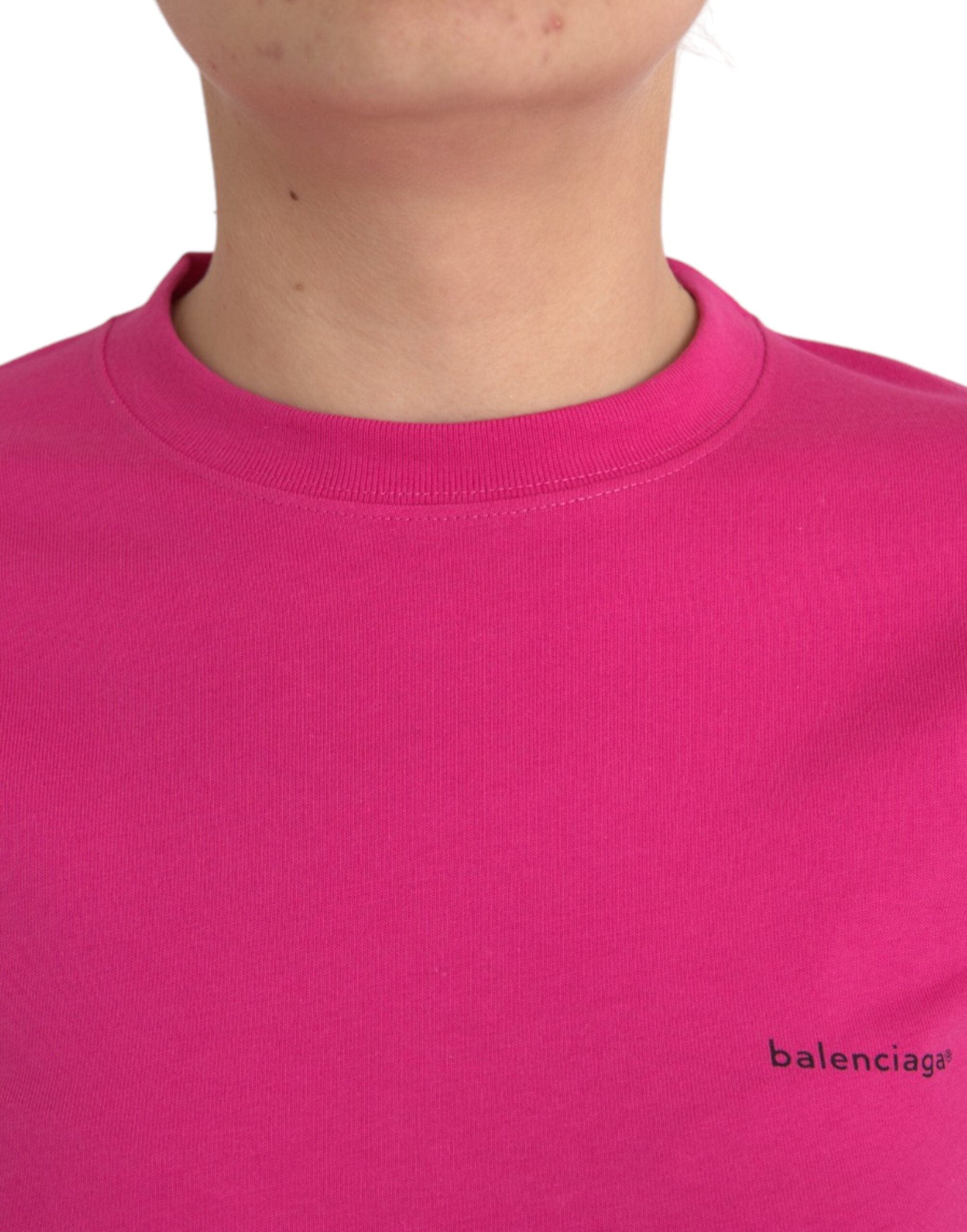 Balenciaga Pink Cotton Crew Neck Short Sleeves Tee  T-shirt (Pre-Owned)