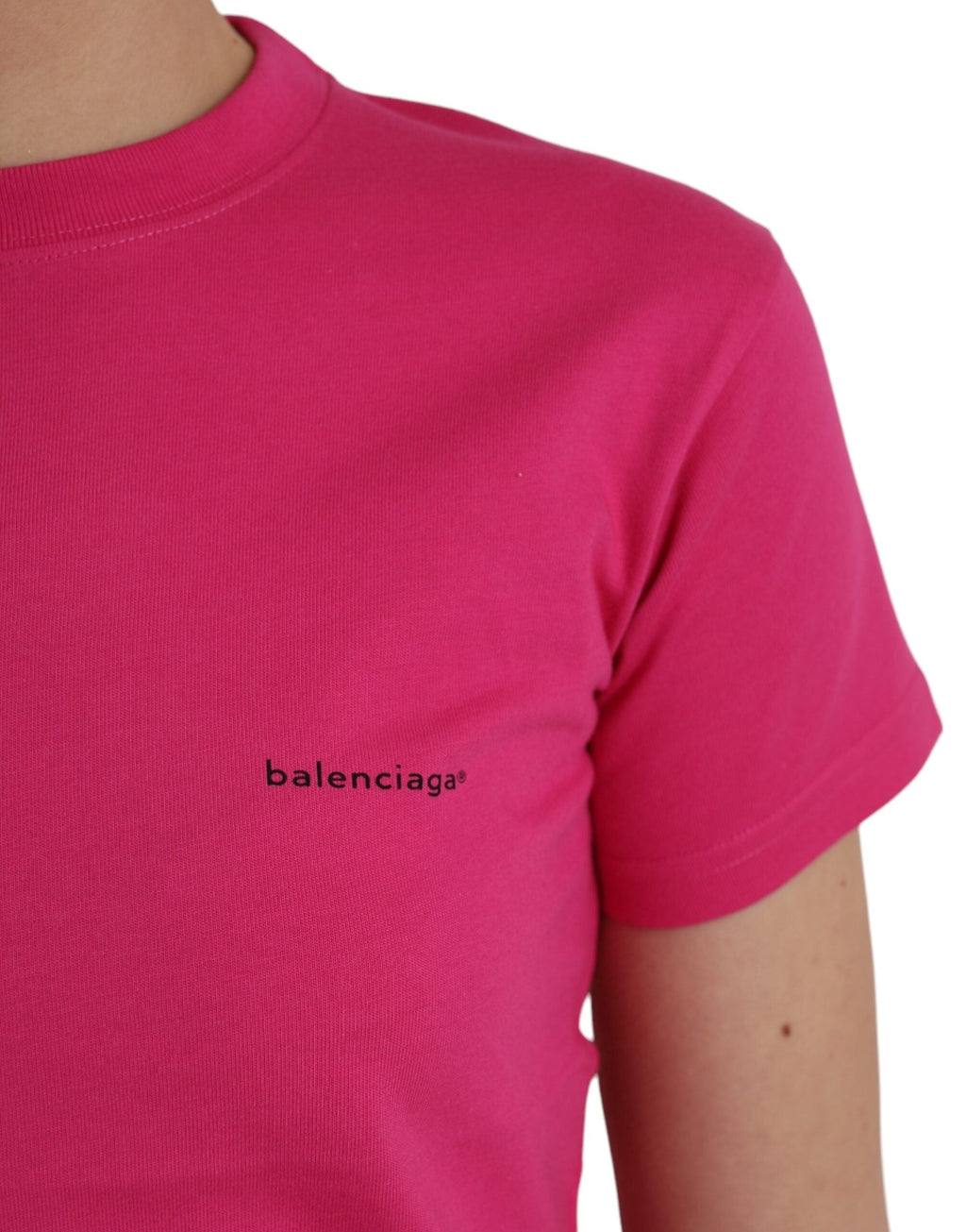 Balenciaga Pink Cotton Crew Neck Short Sleeves Tee  T-shirt (Pre-Owned)