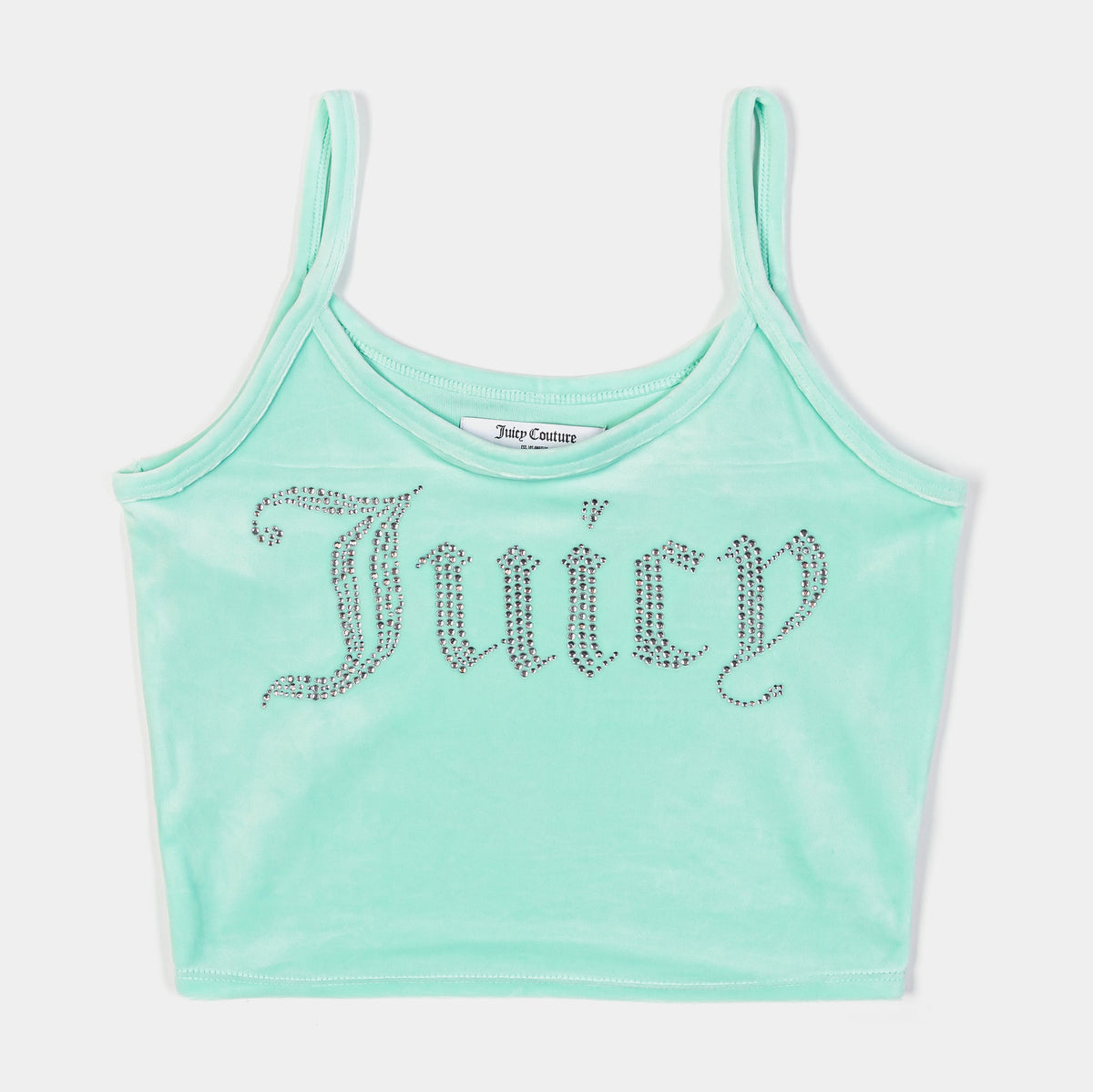 Exclusive Big Bling Fitted Womens Tank Top (Mint) — XS — Front View