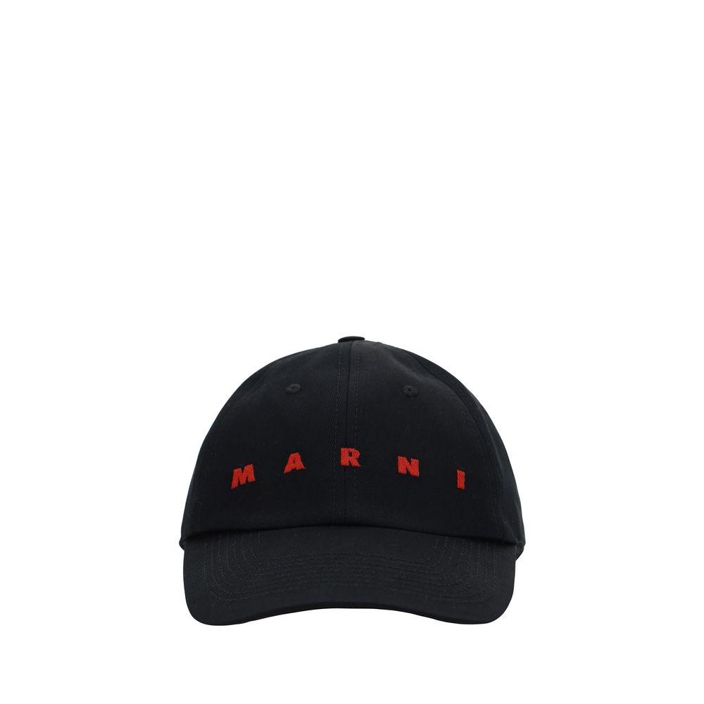 Marni Black Cotton Cap (Baseball Men's Hat)