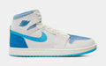 Exclusive Air Jordan 1 Zoom CMFT 2 Mens Lifestyle Shoes (Sail/Blue Grey/Light Silver/Dark Powder Blue) — 7 — Front View