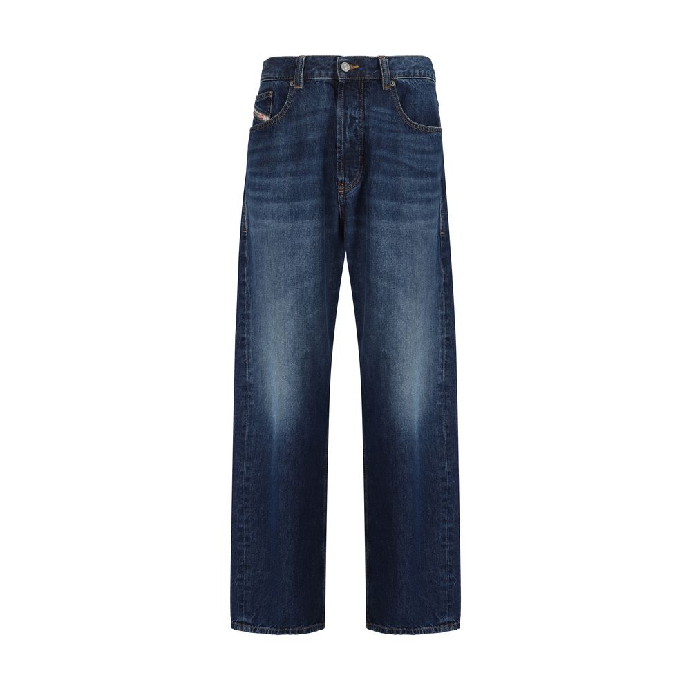Diesel Blue Cotton Relaxed Fit Men's Jeans