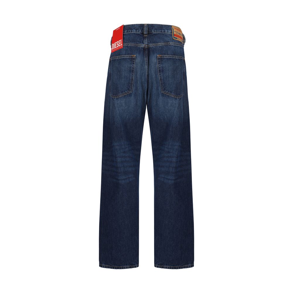 Diesel Blue Cotton Relaxed Fit Men's Jeans