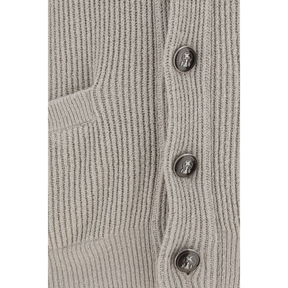 Brunello Cucinelli Beige Cotton Men's Cardigan