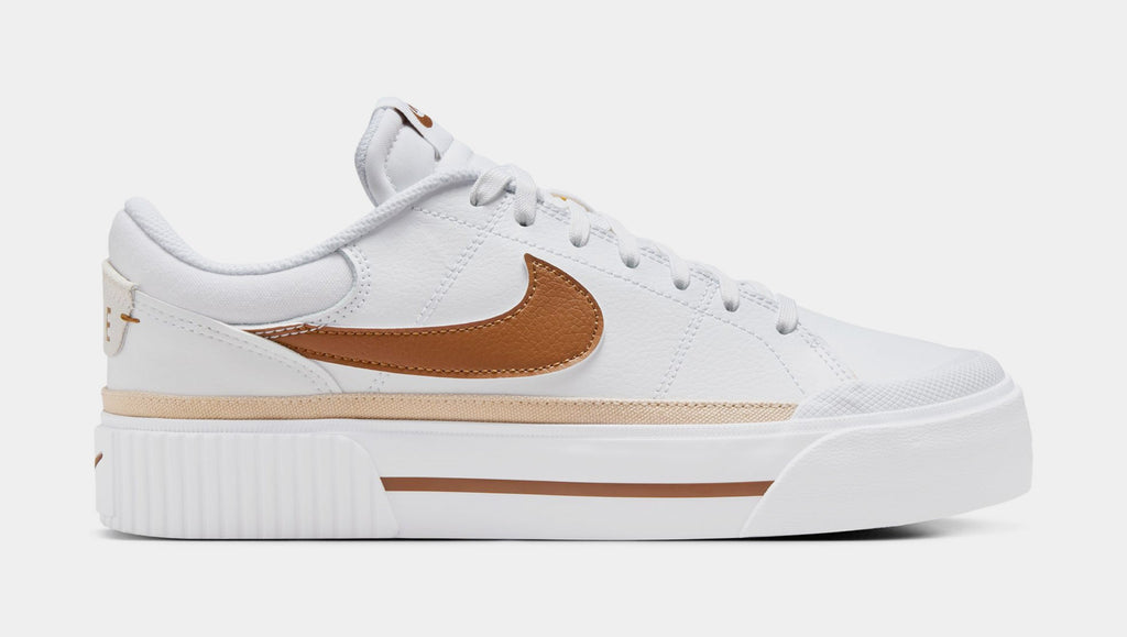 Exclusive Court Legacy Lift Womens Lifestyle Shoes (White/British Tan/Sanddrift) Final Sale — 5 — Front View