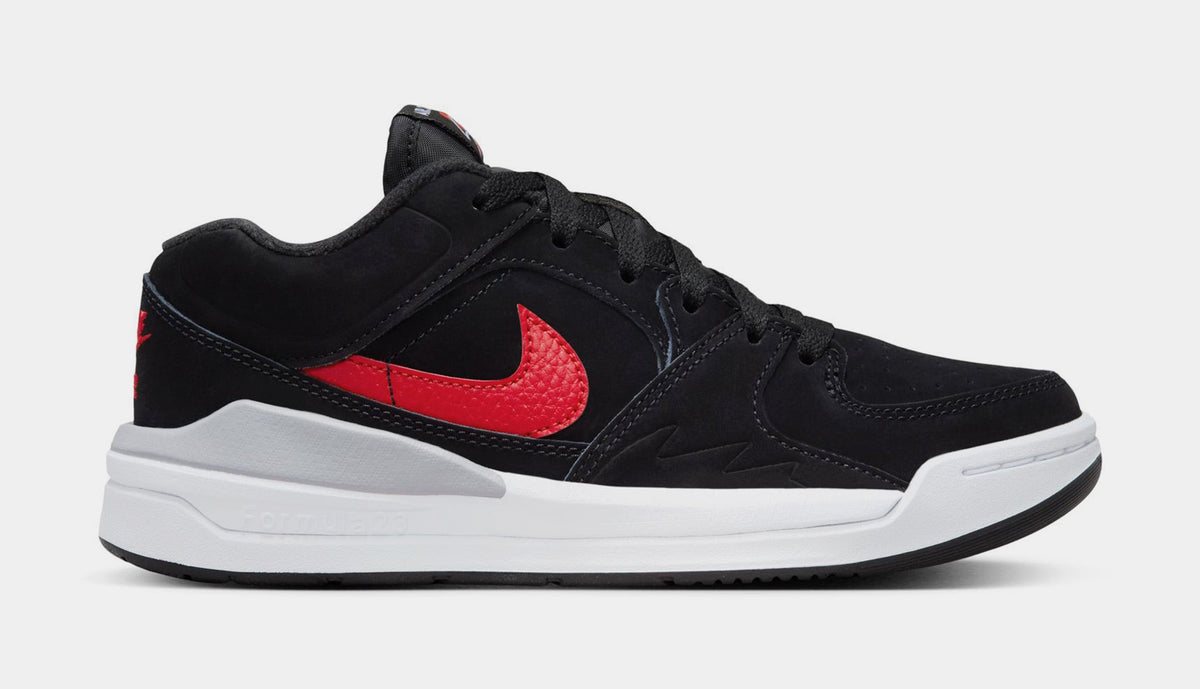 Exclusive Stadium 90 Grade School Lifestyle Shoes (Black/White/Cement Grey/Fire Red) — 3.5Y — Front View