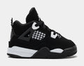 Exclusive Air Jordan 4 Retro White Thunder Infant Toddler Lifestyle Shoes (Black/White/Black) — 2C — Front View