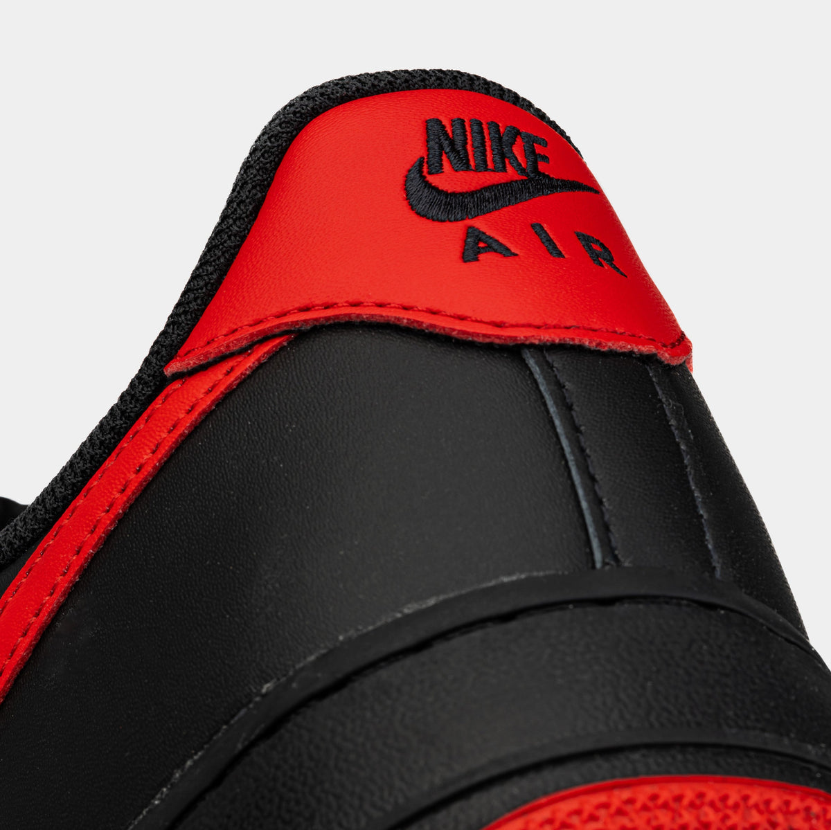 Exclusive Air Force 1 Low Bred Mens Basketball Shoes (Black/University Red) — 6 — Back View