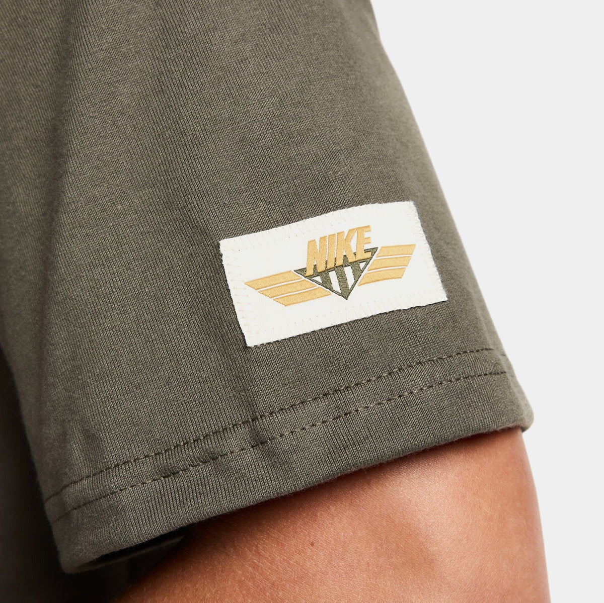 Exclusive Max 90 III Mens Short Sleeve Shirt (Gold/Khaki) — S — Side View