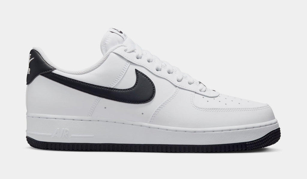 Exclusive Air Force 1 '07 Mens Basketball Shoes (White/White/Black) — 6 — Front View