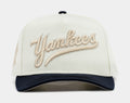 Exclusive Shoe Palace Exclusive New York Yankees Chrome 950AF Snapback Mens Hat (Beige/White) — OS — Front View