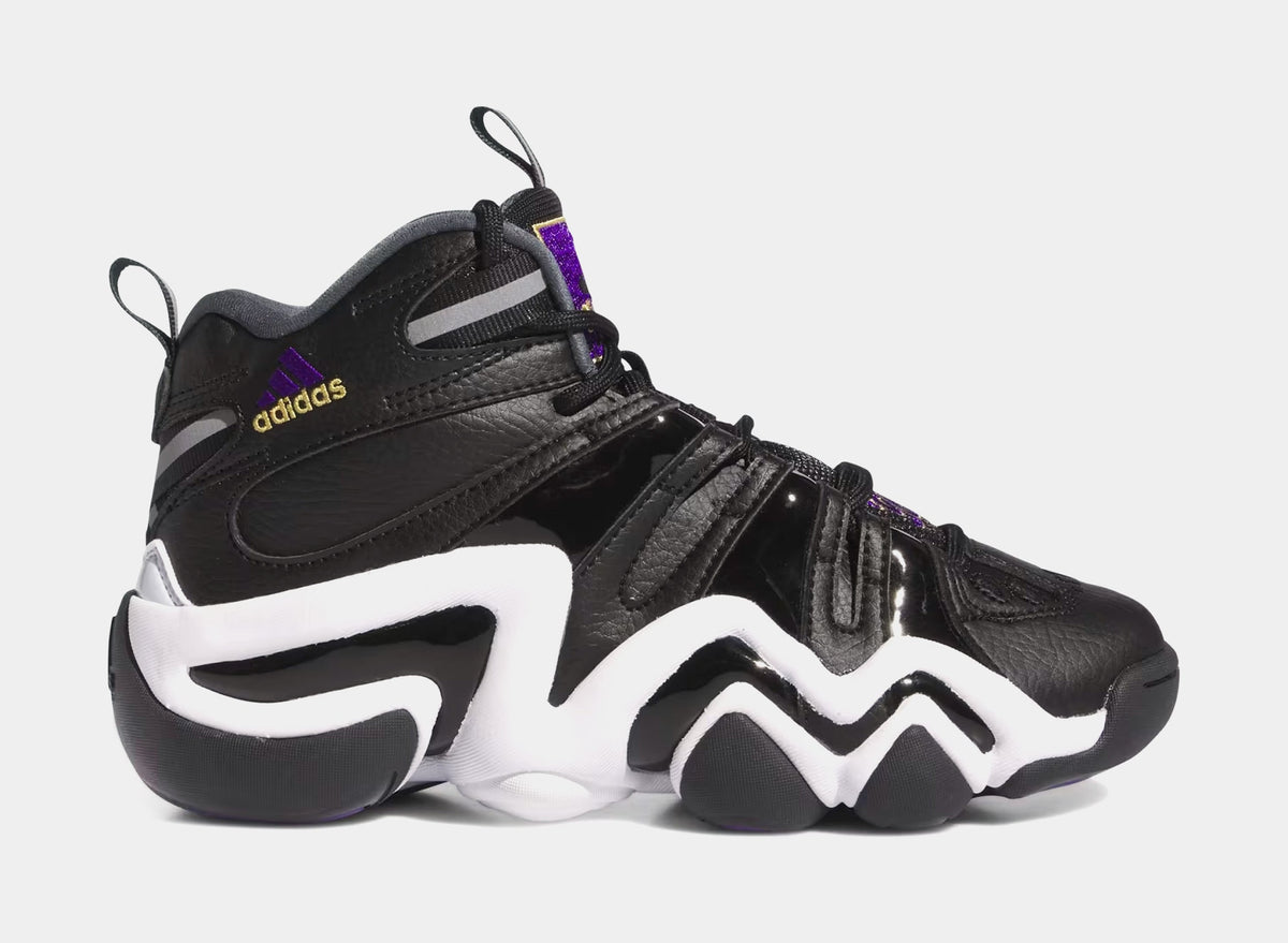 Exclusive Crazy 8 Grade School Basketball Shoes (Core Black/Regal Purple/Cloud White) — 3.5Y — Front View