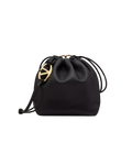 Valentino Garavani Vlogo Pouf Bucket Bag Leather Black Leather Shoulder Bag Bag (Pre-Owned)