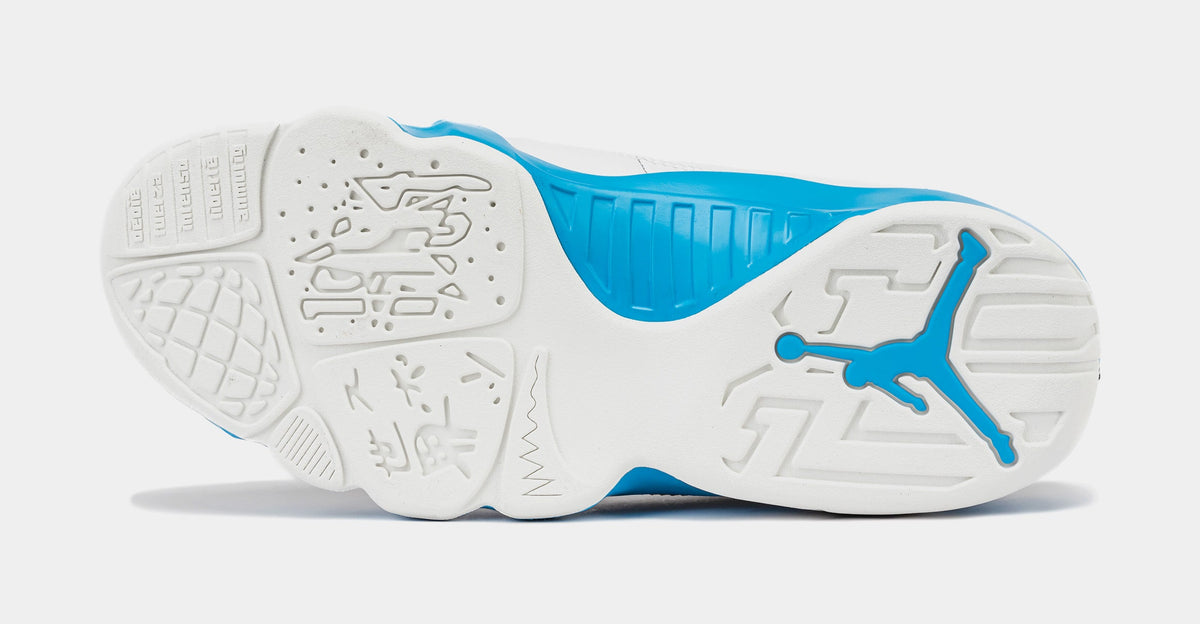 Exclusive Air Jordan 9 Retro Powder Blue Grade School Lifestyle Shoes (Summit White/Black/Powder Blue) — 3.5Y — Back View