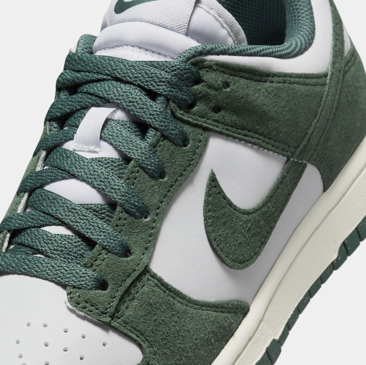 Exclusive Dunk Low Womens Lifestyle Shoes (Photon Dust/Sail/White/Vintage Green) Final Sale — 5 — Side View