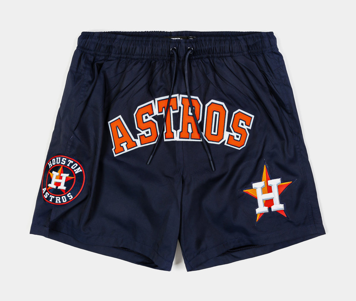 Exclusive Houston Astros Classic Woven Mens Shorts (Navy/Orange) — S — Front View