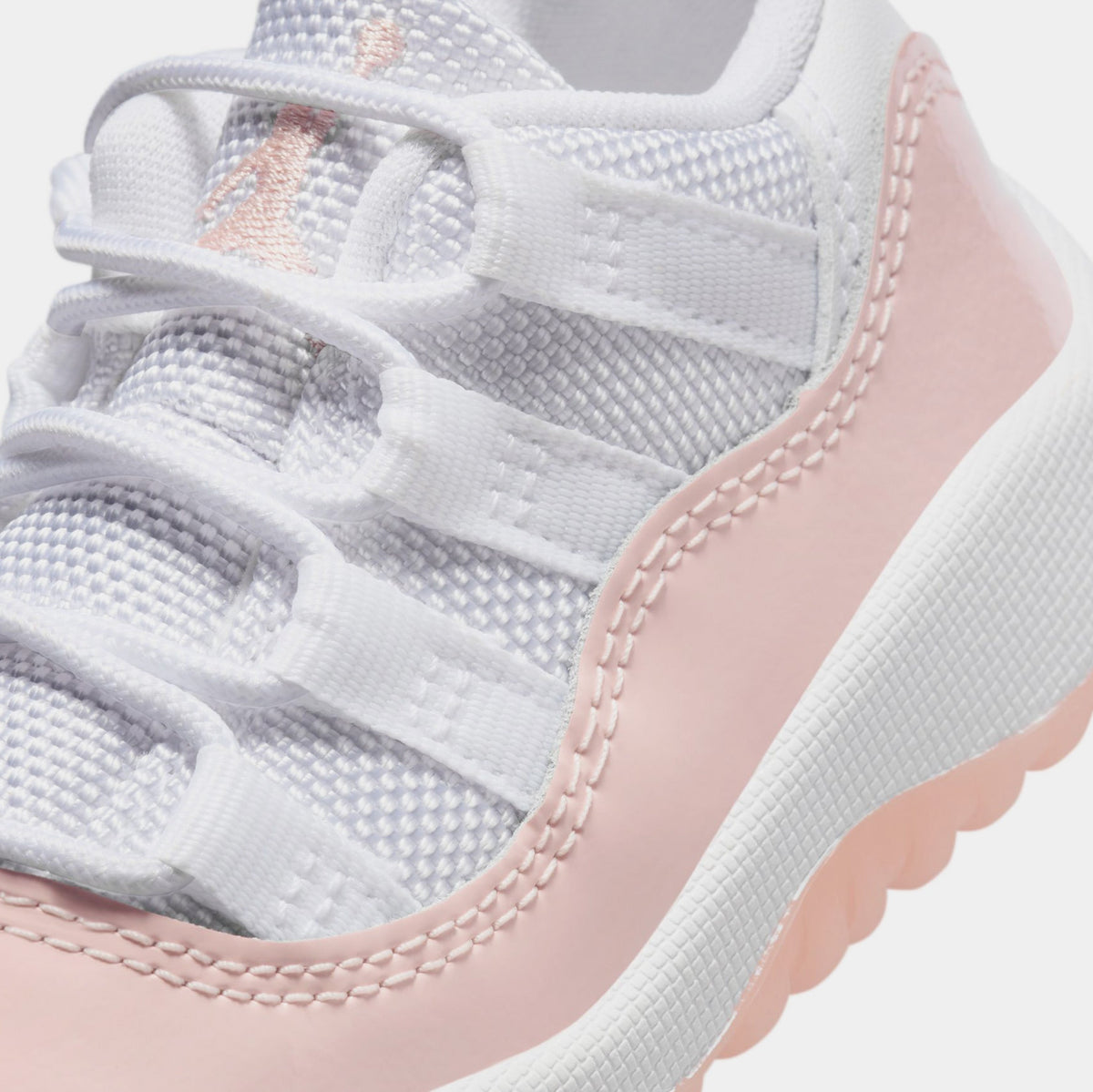 Exclusive Air Jordan 11 Retro Low Legend Pink Infant Toddler Lifestyle Shoes (White/Legend Pink) — 2C — Side View