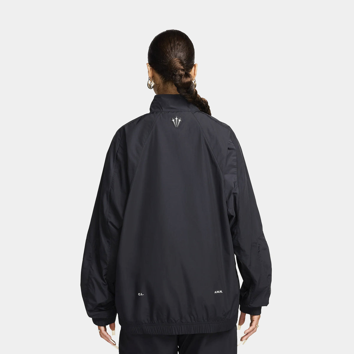 Exclusive NOCTA Track Mens Jacket (Black/Black/White) — S — Side View