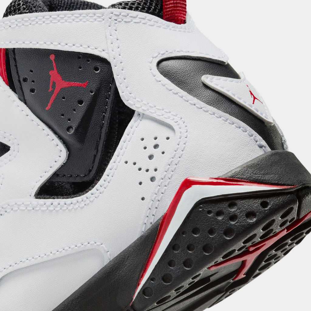 Exclusive True Flight Preschool Basketball Shoes (White/Black) — 10.5C — Back View