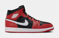 Exclusive Air Jordan 1 Mid Black Gym Red Mens Basketball Shoes (Black/Gym Red/ White) — 7 — Front View