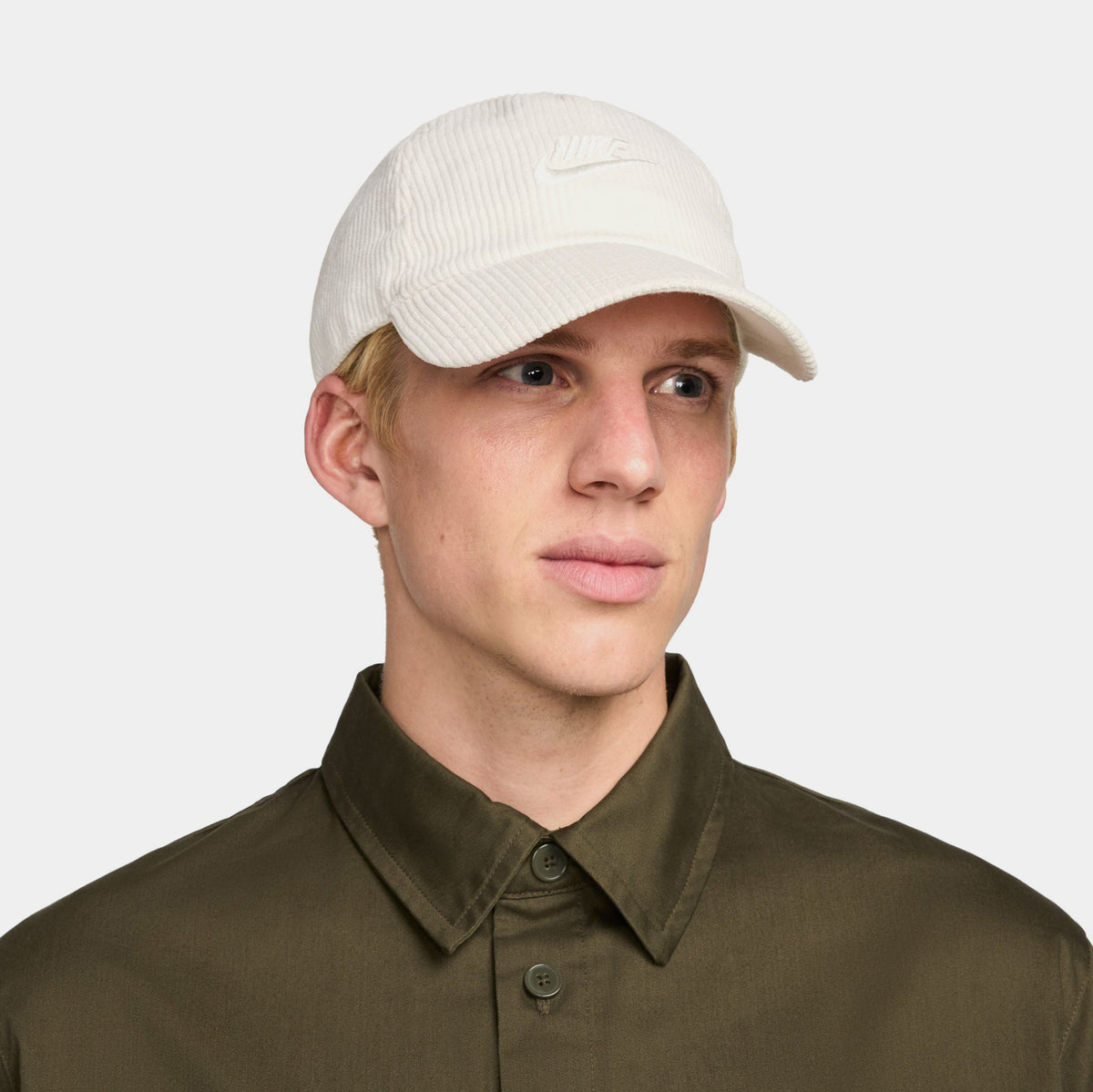 Exclusive Club Unstructured Corduroy Wash Mens Hat (Beige) — S/M — Front View