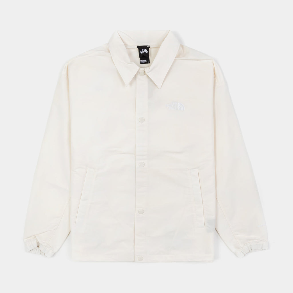 Exclusive TNF Easy Wind Coaches Mens Jacket (White) — S — Front View
