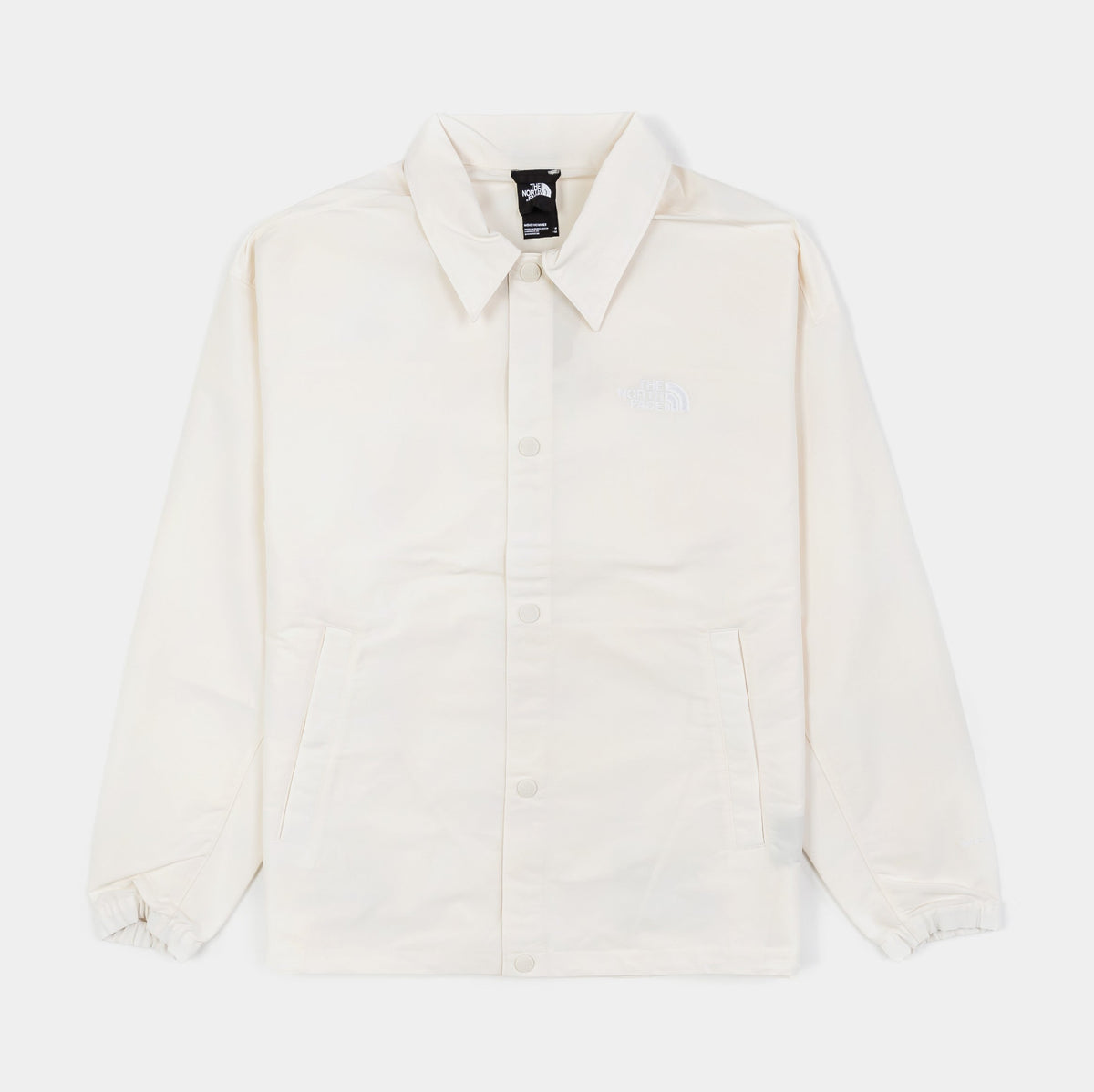Exclusive TNF Easy Wind Coaches Mens Jacket (White) — S — Front View
