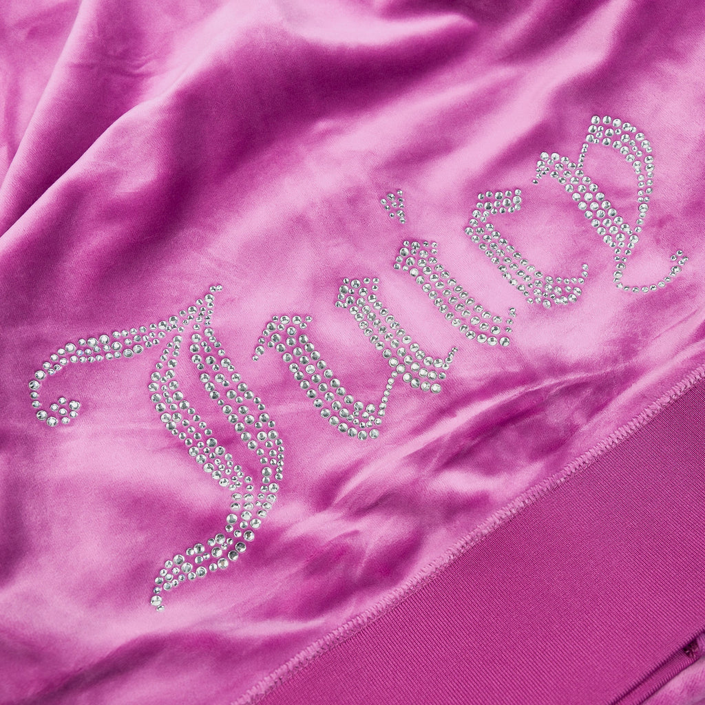 Exclusive OG Bling Velour Full Zip Womens Hoodie (Purple) — XS — Side View