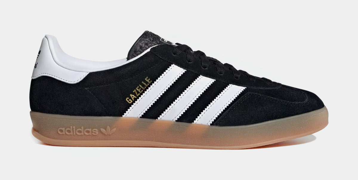 Exclusive Gazelle Indoor Mens Lifestyle Shoes (Core Black/White/Gum) — 4 — Front View