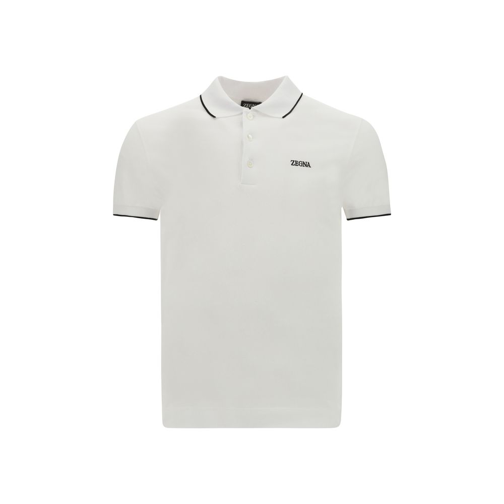 ZEGNA White Elastane Polo Men's Shirt