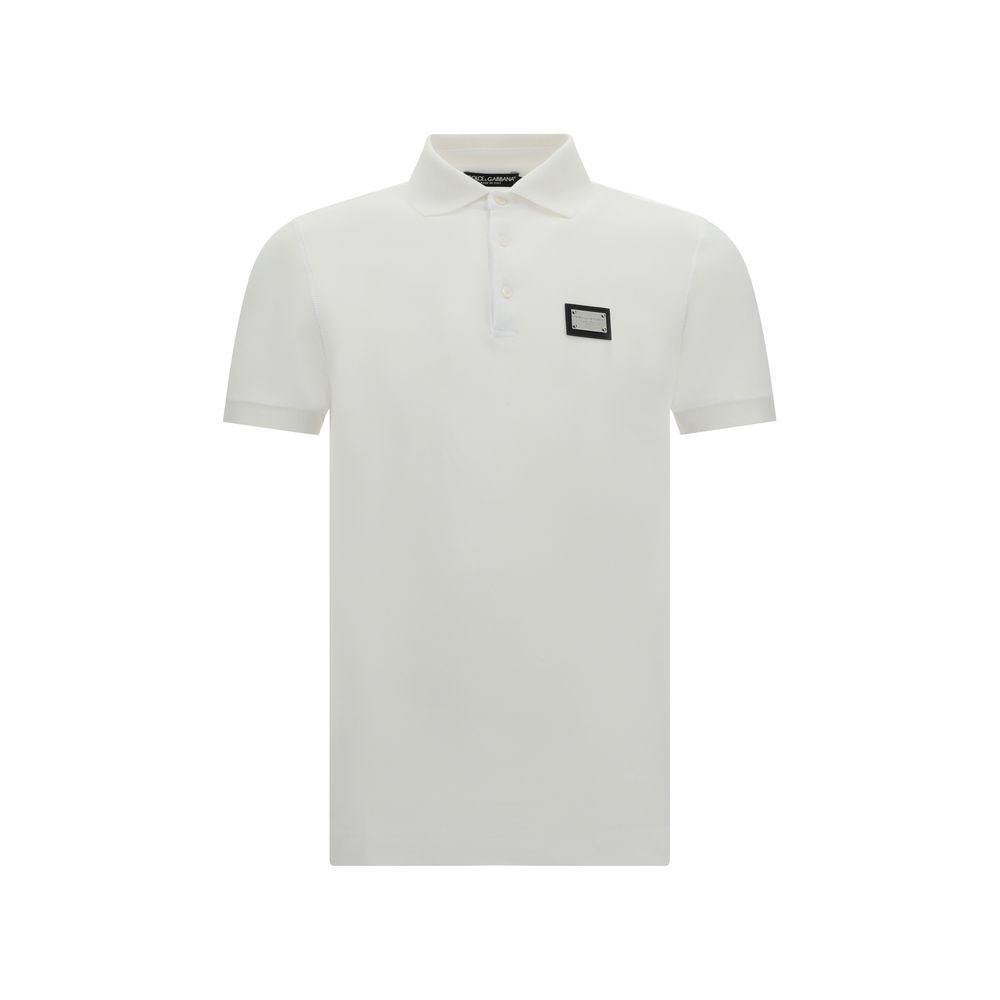 Dolce & Gabbana White Cotton Polo Men's Shirt