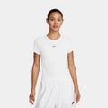 Exclusive NSW Chill Knit Womens Short Sleeve Shirt (White) — XS — Front View