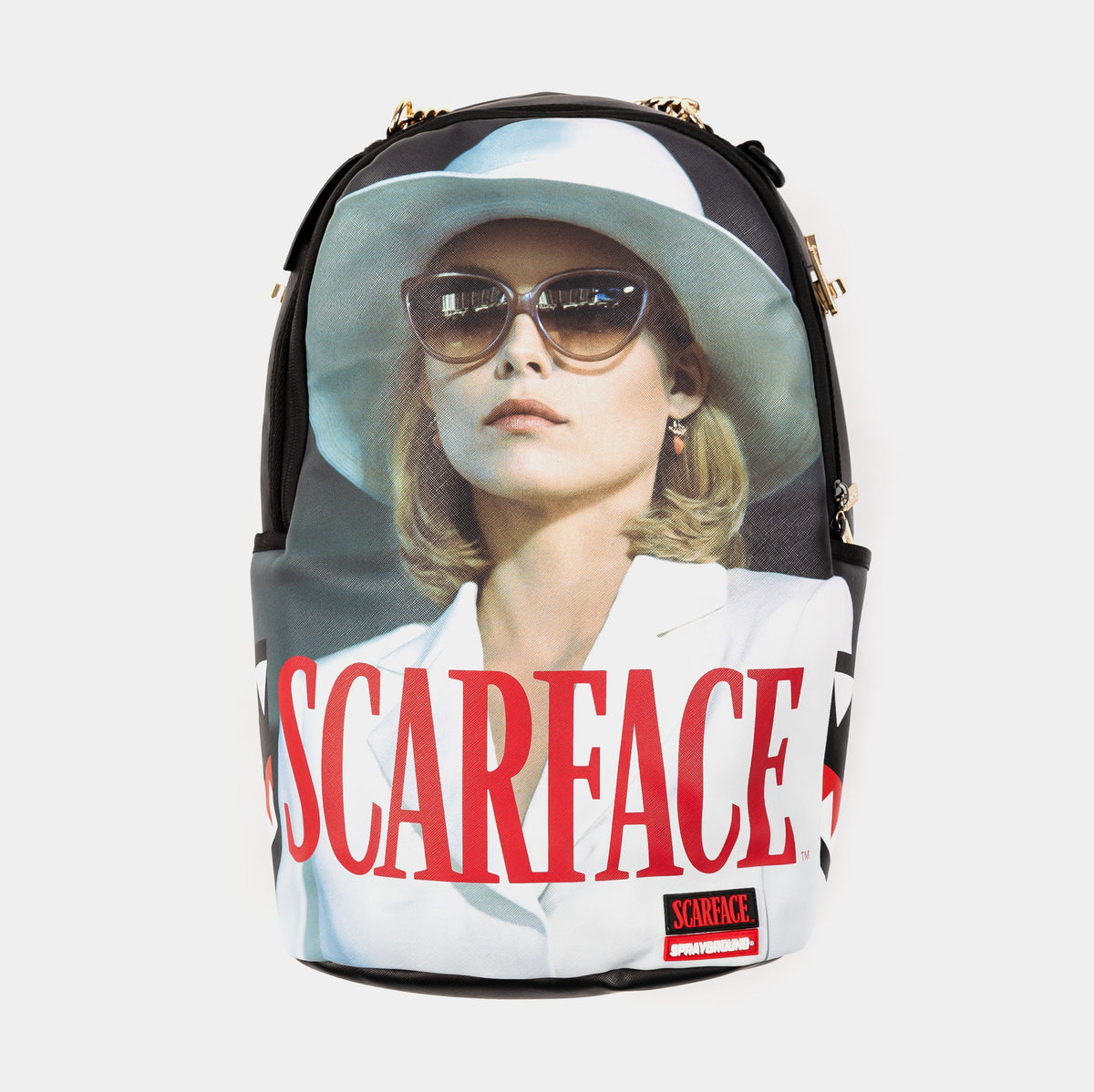 Exclusive Scarface Elvira Mens Backpack (White/Black) — OS — Front View