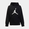 Exclusive Jumpman Logo Grade School Pullover Hoodie (Black/White) — XS — Front View