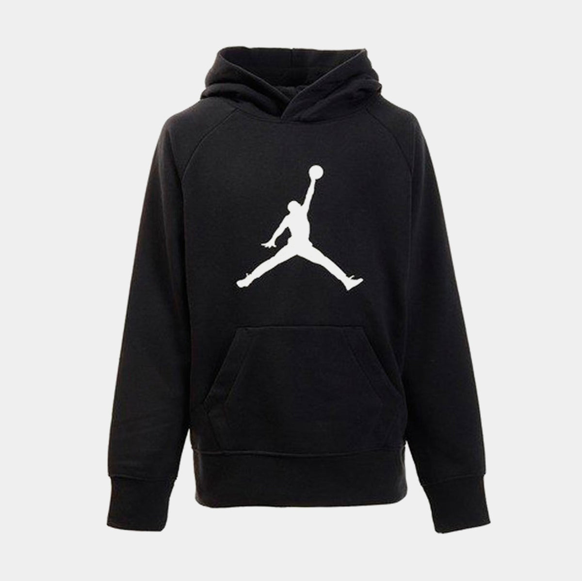 Exclusive Jumpman Logo Grade School Pullover Hoodie (Black/White) — XS — Front View