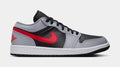 Exclusive Air Jordan 1 Low Womens Lifestyle Shoes (Cement Grey/Fire Red/Black/White) — 5 — Front View