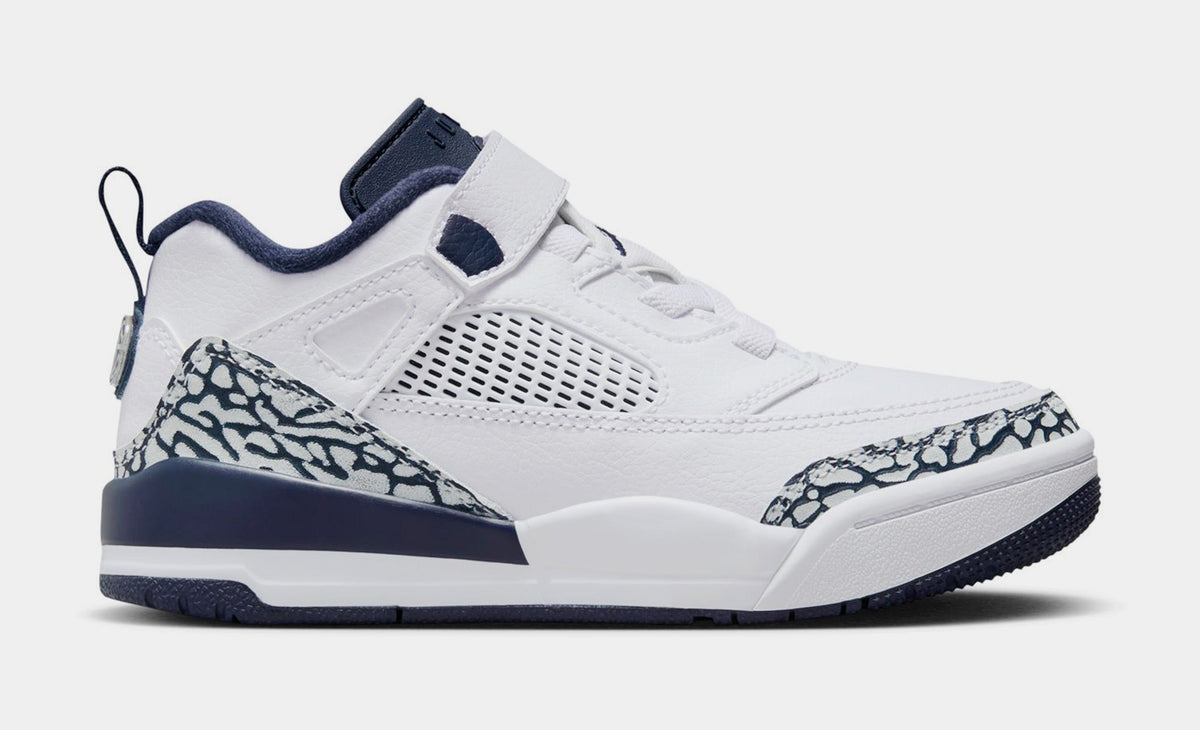 Exclusive Spizike Low Preschool Basketball Shoes (White/Obsidian/Pure Platinum) — 10.5C — Front View