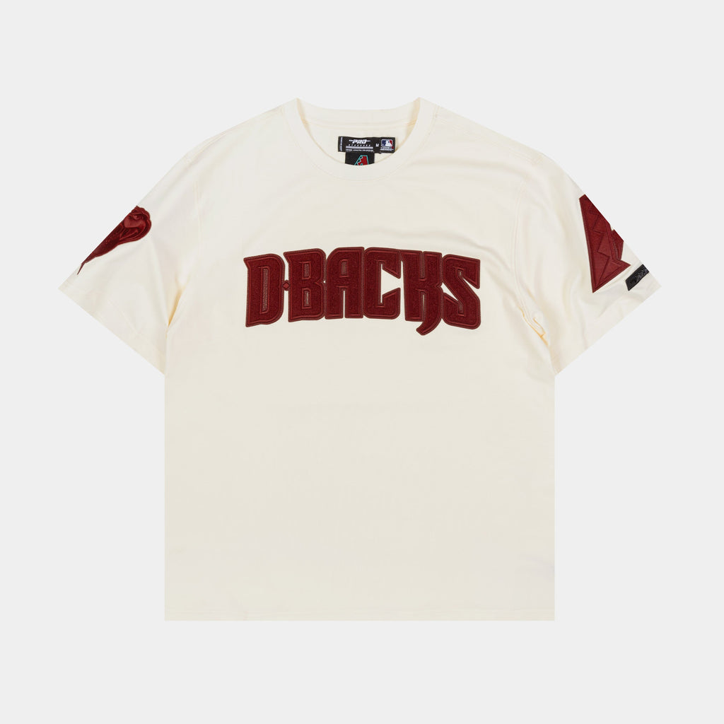 Exclusive Arizona Diamondbacks Triple Tonal Mens Short Sleeve Shirt (Neutral/Red) — S — Front View